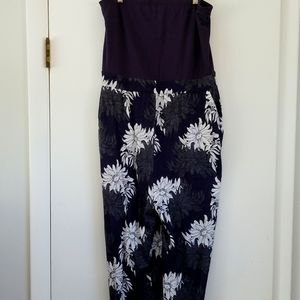 LOFT beach strapless jumpsuit with pockets